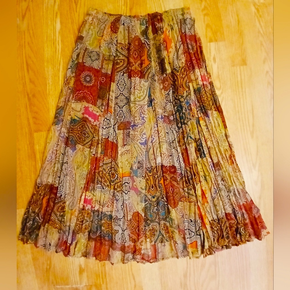 Vintage Carol Little Bohemian Patchwork Maxi Skirt Size Medium - Picture 9 of 10